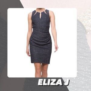 EUC Eliza J Shimmer Metallic Sheath Dress